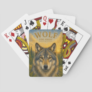 Wolf Dennenhout Bos Wildlife Pokerkaarten