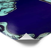 Wolf Design Glossy Art Poster Blauw Paarse (Hoek)