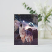 Wolf die door het universum glijdt briefkaart (Staand voorkant)