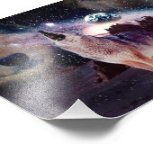 Wolf die door het universum glijdt foto afdruk (Hoek)