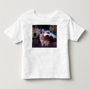 Wolf die door het universum glijdt kinder shirts