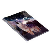 Wolf die door het universum glijdt notitieboek (Rechterzijde)