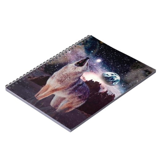 Wolf die door het universum glijdt notitieboek (Linkerzijde)