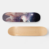 Wolf die door het universum glijdt persoonlijk skateboard (Horizontaal)