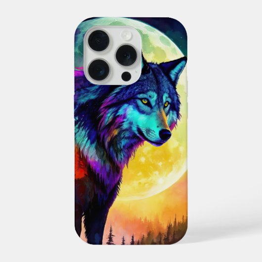 Wolf die gloeit iPhone hoesje (Achterkant)