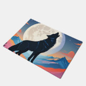 Wolf die naar de maan huilt deurmat (Schuin)