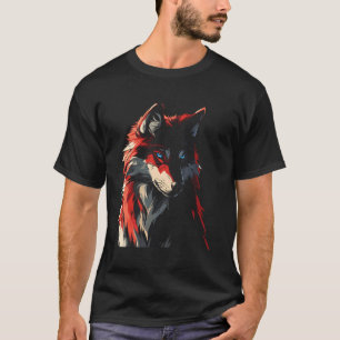 Wolf die naar de maan huilt Grafisch ontwerp voor T-shirt