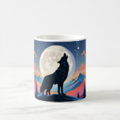 Wolf die naar de maan huilt koffiemok (Center)