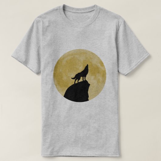 Wolf die naar de Maan huilt T-shirt (Design voorkant)