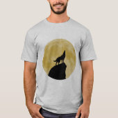 Wolf die naar de Maan huilt T-shirt (Voorkant)