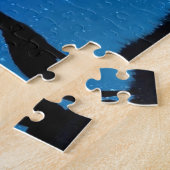 Wolf die naar de moonpuzzel kijkt legpuzzel (Zijkant)