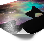 Wolf die naar het universum kijkt foto afdruk (Hoek)