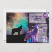 Wolf die naar het universum kijkt kaart (Voorkant)