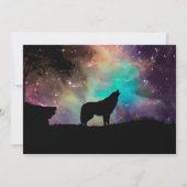 Wolf die naar het universum kijkt kaart (Achterkant)