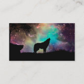 Wolf die naar het universum kijkt visitekaartje (Achterkant)