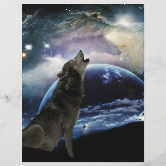 Wolf die op de maan huilt (Voorkant)