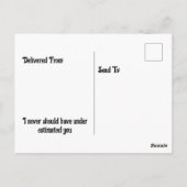 Wolf die op de maan huilt briefkaart (Achterkant)