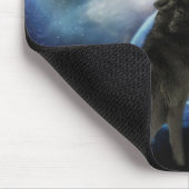 Wolf die op de maan huilt muismat (Hoek)