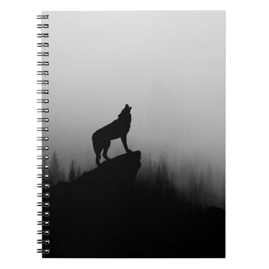 Wolf die op de maan huilt notitieboek (Voorkant)