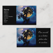 Wolf die op de maan huilt visitekaartje (Voorkant / Achterkant)