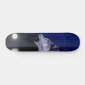 Wolf die op de maan in het zee gijzelt persoonlijk skateboard (Horizontaal)