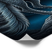 Wolf die voor de volle maan staat | AI-art Poster (Hoek)