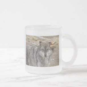 wolf dier gezicht ogen hondachtige bos dierentuin  matglas koffiemok