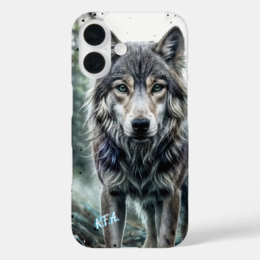 Wolf - Dier met Initiaalwoorden Case-Mate iPhone Case (Achterkant)