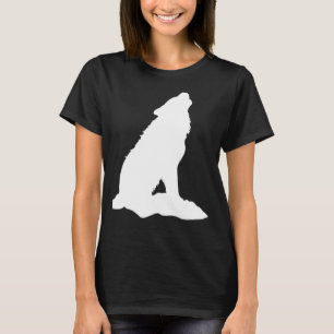 Wolf Dier Motief Gezicht Figuur Opdruk Wolfs Silho T-shirt