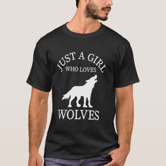 Wolf dier T-shirt gewoon een meisje die houdt van  (Voorkant)