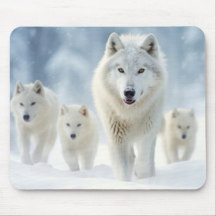 Wolf Dierenfamilie Wandering Natuur Uit Muismat
