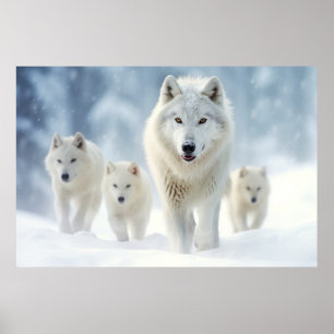 Wolf Dierenfamilie Wandering Natuur Uit Poster
