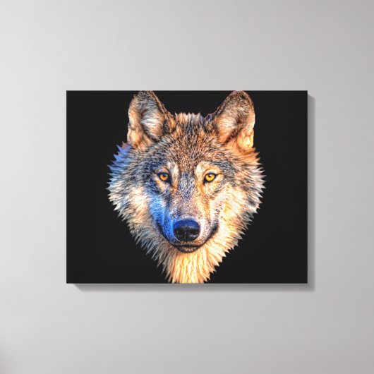 Wolf dierengezicht. Scale grijze wolf Canvas Afdruk (Voorkant)