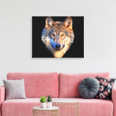 Wolf dierengezicht. Scale grijze wolf Canvas Afdruk (Insitu (Woonkamer))