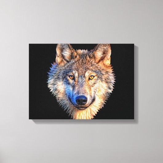 Wolf dierengezicht. Scale grijze wolf Canvas Afdruk (Voorkant)