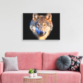 Wolf dierengezicht. Scale grijze wolf Canvas Afdruk (Insitu (Woonkamer))