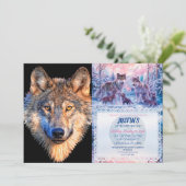 Wolf dierengezicht. Scale grijze wolf Kaart (Staand voorkant)