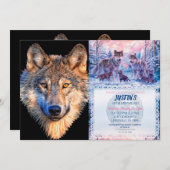 Wolf dierengezicht. Scale grijze wolf Kaart (Voorkant / Achterkant)