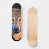 Wolf dierengezicht. Scale grijze wolf Persoonlijk Skateboard (Voorkant)
