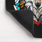 Wolf Dierenportret Glas in lood Wildlife Forest Muismat (Hoek)