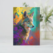 Wolf Dierenportret Schilderij Wildlife Outdoors Bedankkaart (Staand voorkant)