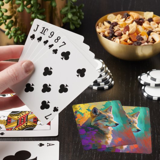 Wolf Dierenportret Schilderij Wildlife Outdoors Pokerkaarten (Insitu)