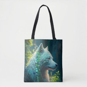 Wolf Dierenportret Schilderij Wildlife Outdoors Tote Bag