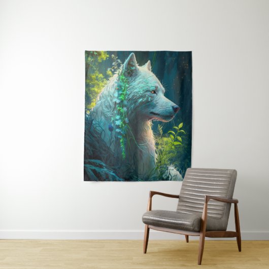 Wolf Dierenportret Schilderij Wildlife Outdoors Wandkleed (In situ)