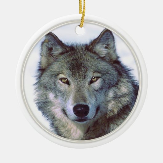 Wolf dierentuin keramisch ornament (Voorkant)
