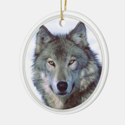 Wolf dierentuin keramisch ornament (Links)
