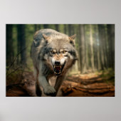 Wolf Dierlijke Natuur Majestueuze Wildernis Poster (Voorkant)