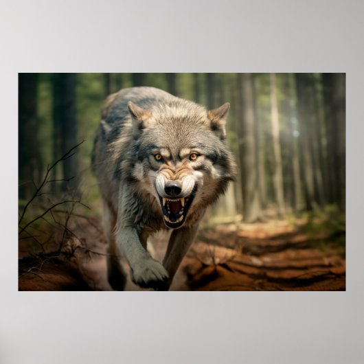 Wolf Dierlijke Natuur Majestueuze Wildernis Poster (Voorkant)