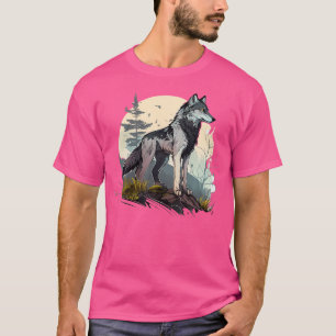 Wolf Dierlijke Wolven Grijs Bergbos Maan Wolf T-shirt