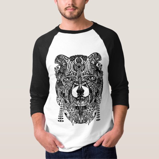 Wolf Dog Canine lijntekening T-shirt (Voorkant)